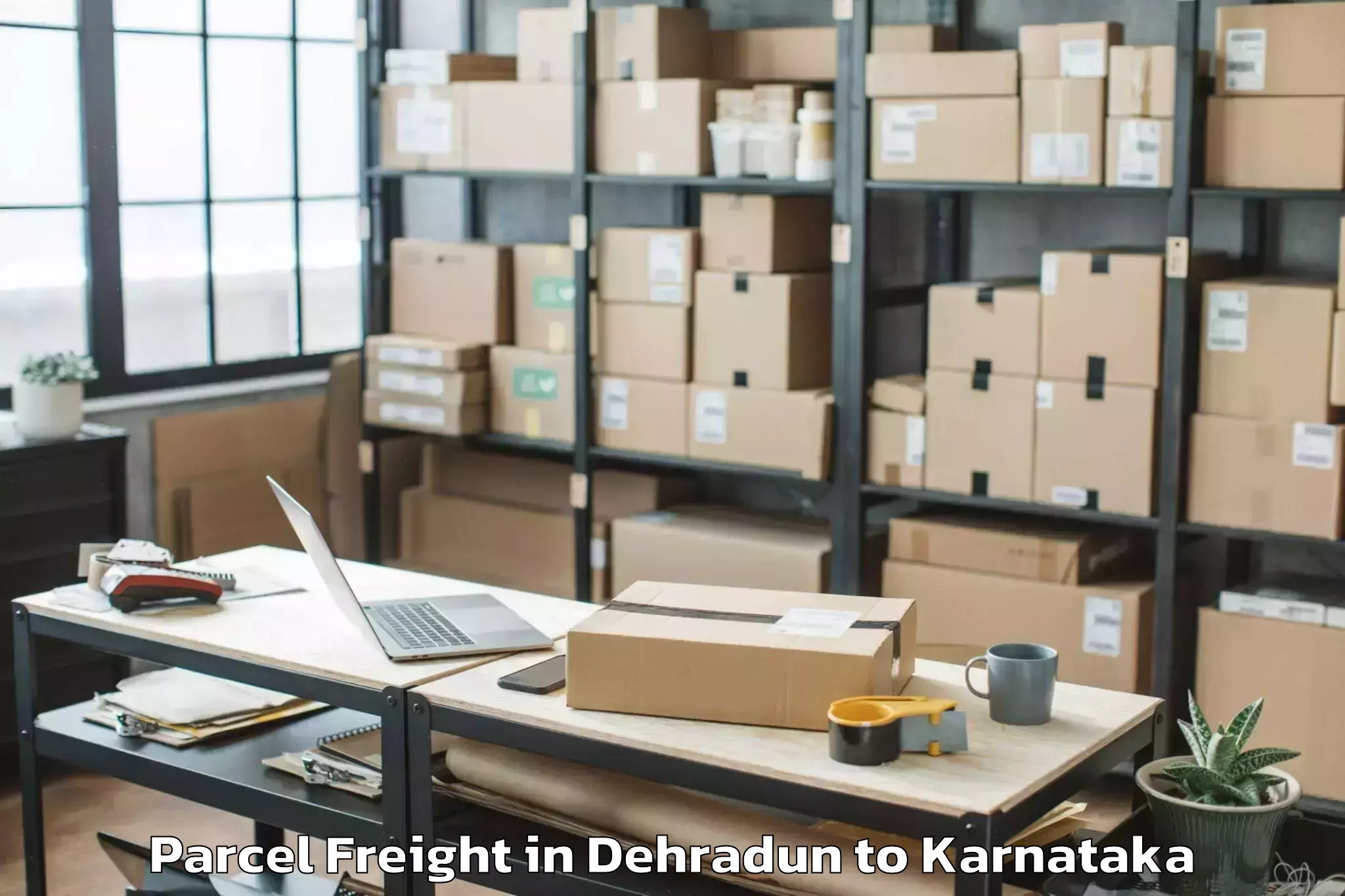 Reliable Dehradun to Harpanahalli Parcel Freight